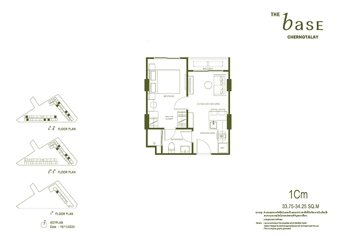 ภาพแปลนของ เดอะ เบส เชิงทะเล : TYPE 1CM รูปที่ 1