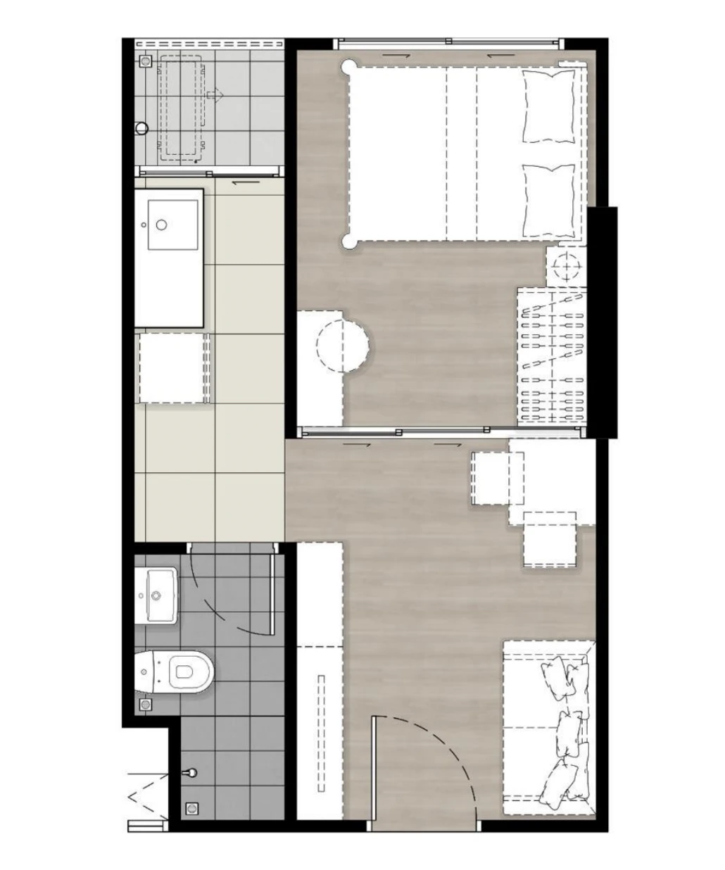 ภาพแปลนของ พลัมคอนโด พระราม2 : 1 BED - 1 รูปที่ 1