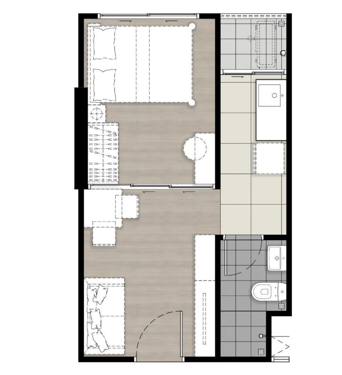 ภาพแปลนของ พลัมคอนโด พระราม2 : 1 BED - 1M รูปที่ 1