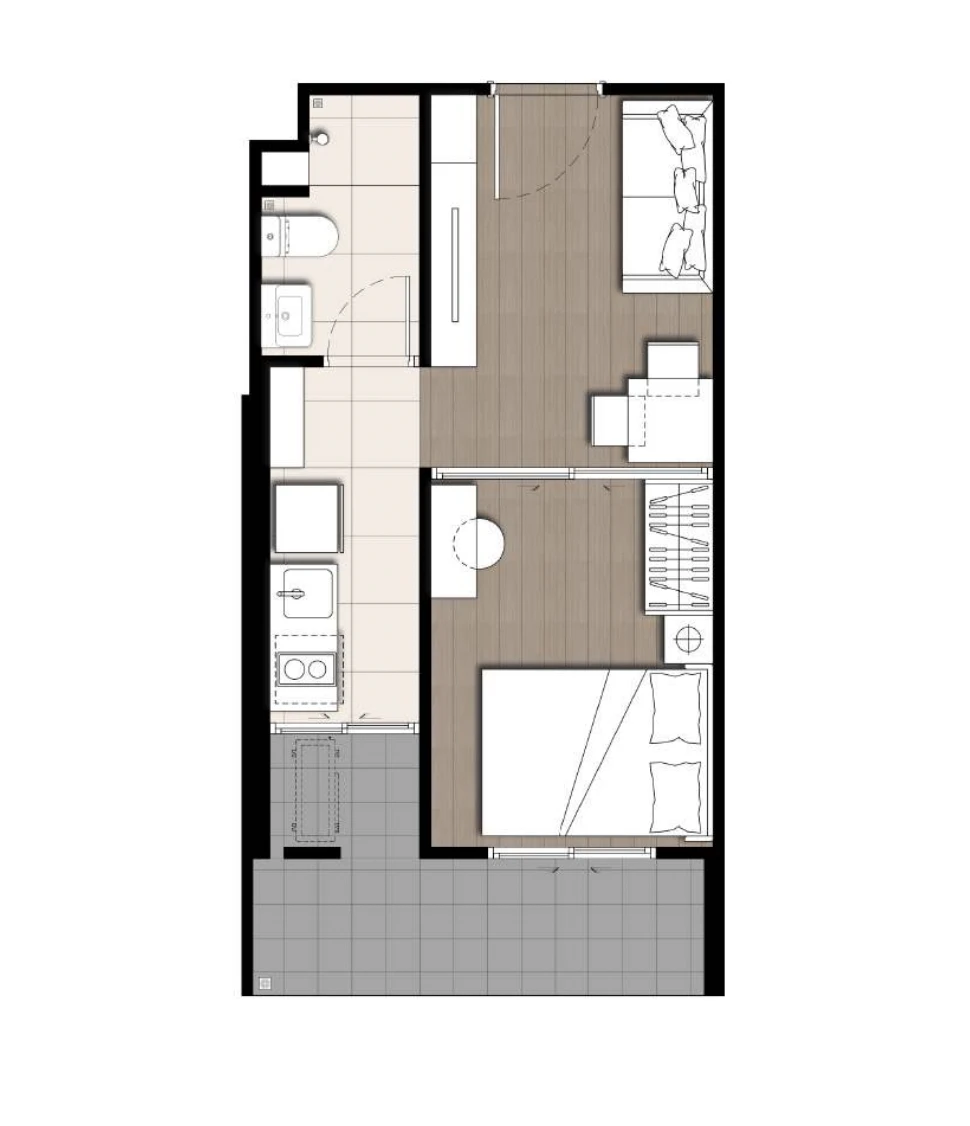 ภาพแปลนของ เดอะ ไพรเวซี่ พาร์ค เตาปูน : 1 BED 3 รูปที่ 1