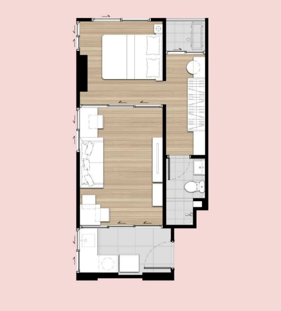 ภาพแปลนของ พลัมคอนโด แจ้งวัฒนะ - ดอนเมือง : 1 BED 33.25 ตร.ม. รูปที่ 1