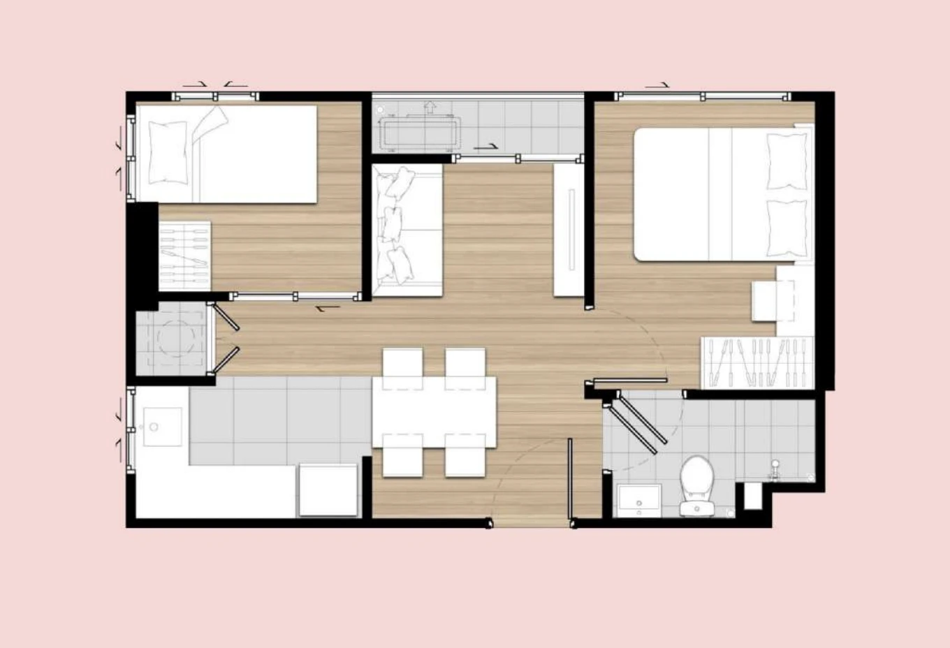 พลัมคอนโด แจ้งวัฒนะ - ดอนเมือง : 1 BED+ 34.80ตร.ม. 的蓝图 1