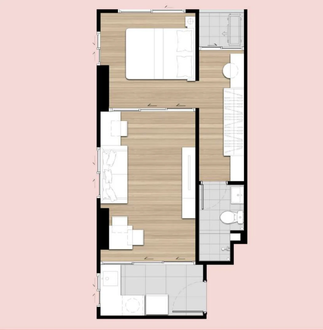 พลัมคอนโด แจ้งวัฒนะ - ดอนเมือง : 1 BED 34.90 ตร.ม. 的蓝图 1