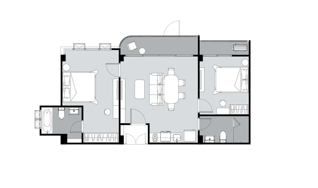 ศุภาลัย คราม เขาเต่า : 2 BEDROOM+ 2B1's plan image at 1