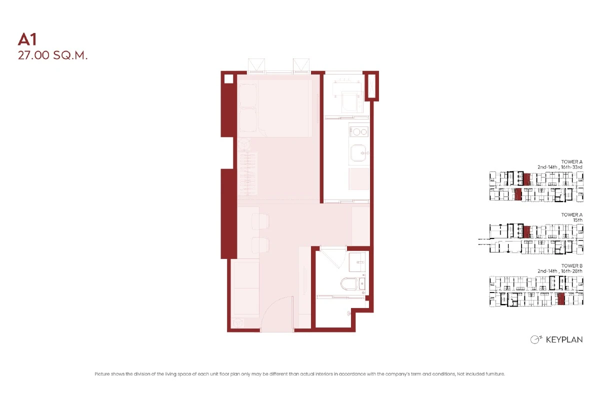 แอสปาย ห้วยขวาง : STUDIO A1's plan image at 1