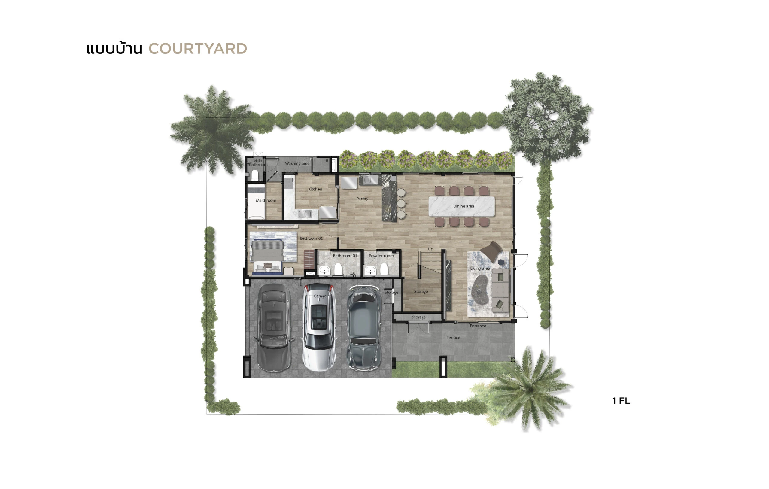 ภาพแปลนของ บ้านเดี่ยว The Pavilion ปิ่นเกล้า-สาย 4: Courtyard รูปที่ 1