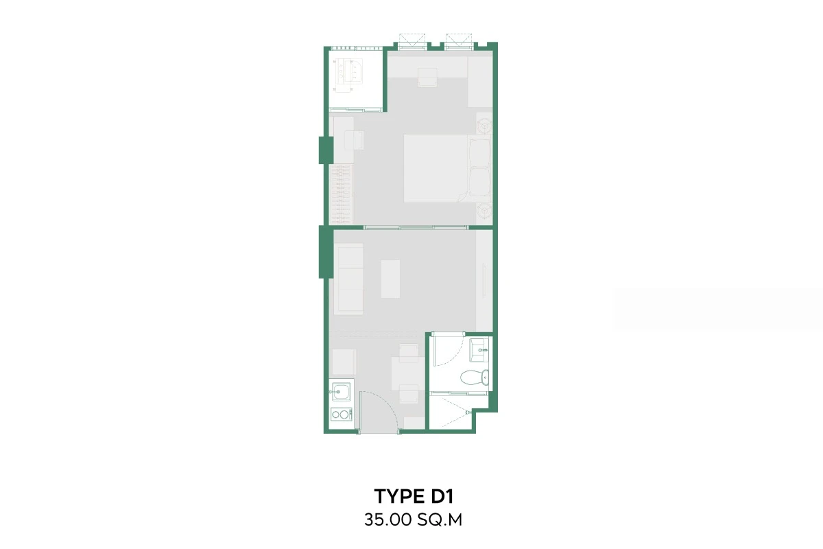 แอสปาย อรุณ พรีเว่ : TYPE D1's plan image at 1