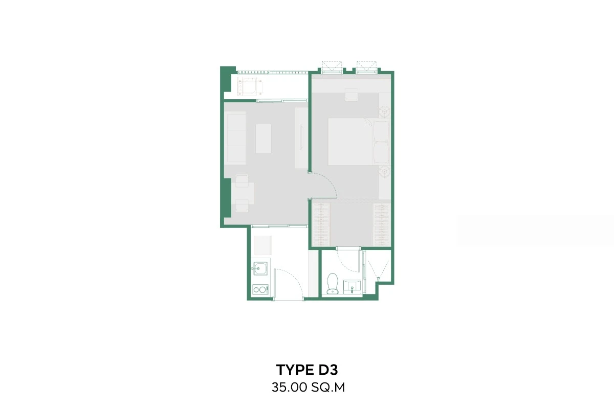 ภาพแปลนของ แอสปาย อรุณ พรีเว่ : TYPE D3 รูปที่ 1