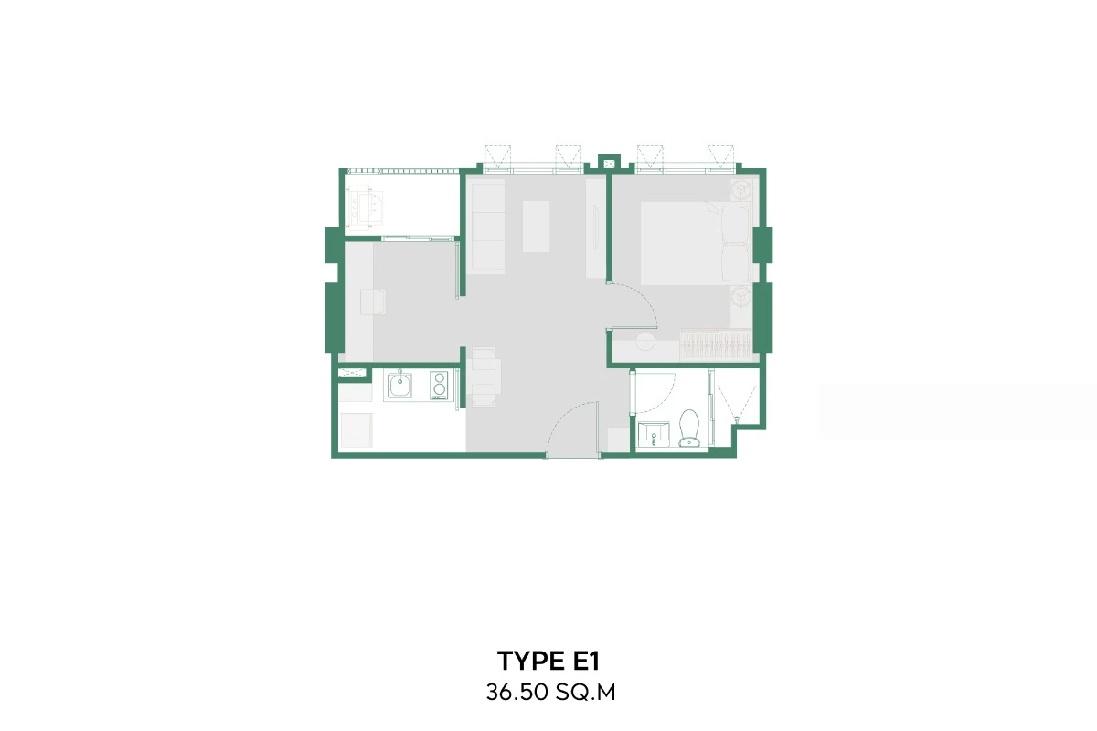 แอสปาย อรุณ พรีเว่ : TYPE E1's plan image at 1