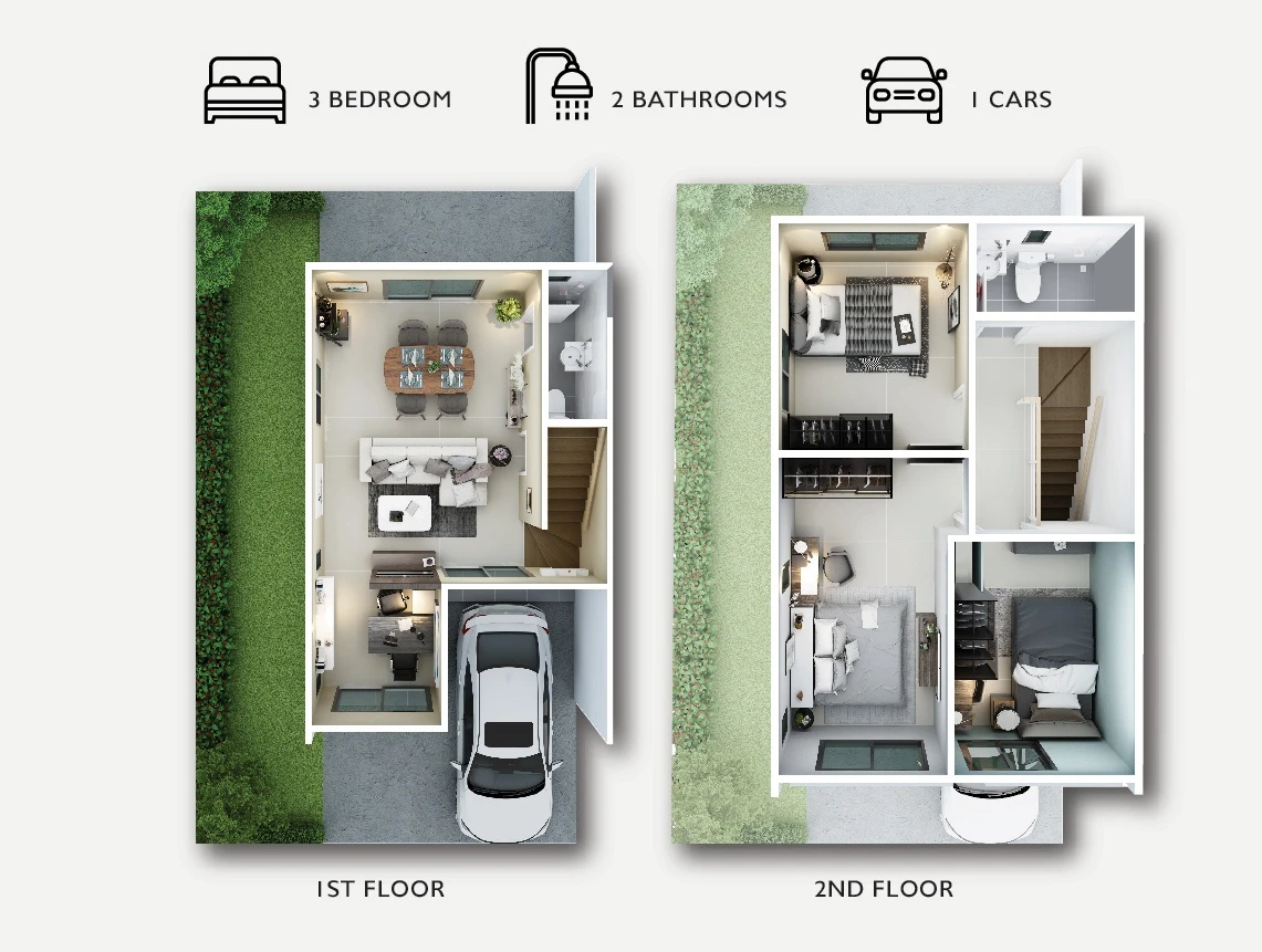 ภาพแปลนของ แบบบ้าน พฤกษ์วนา: บ้านพฤกษา ศรีนครินทร์ บางนา รูปที่ 1