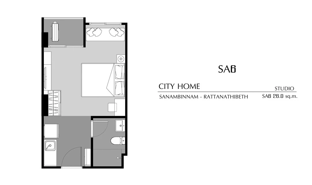 ซิตี้โฮม สนามบินน้ำ - รัตนาธิเบศร์ : STUDIO SA6's plan image at 1