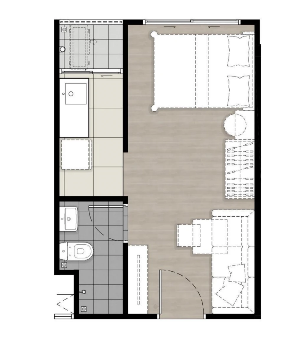 พลัมคอนโด พระราม2 : STUDIO - M's plan image at 1