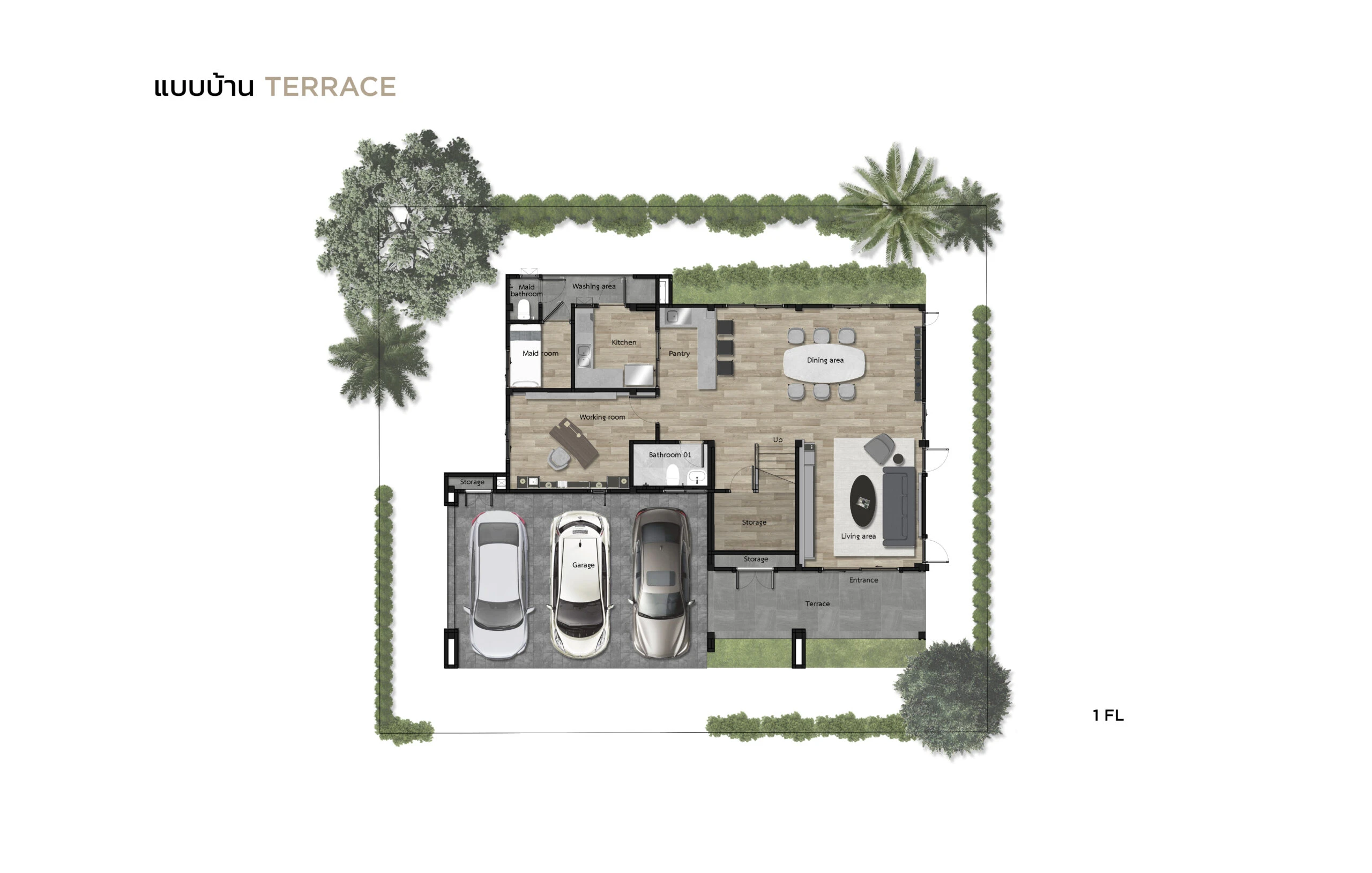 ภาพแปลนของ บ้านเดี่ยว The Pavilion ปิ่นเกล้า-สาย 4 : Terrace รูปที่ 1