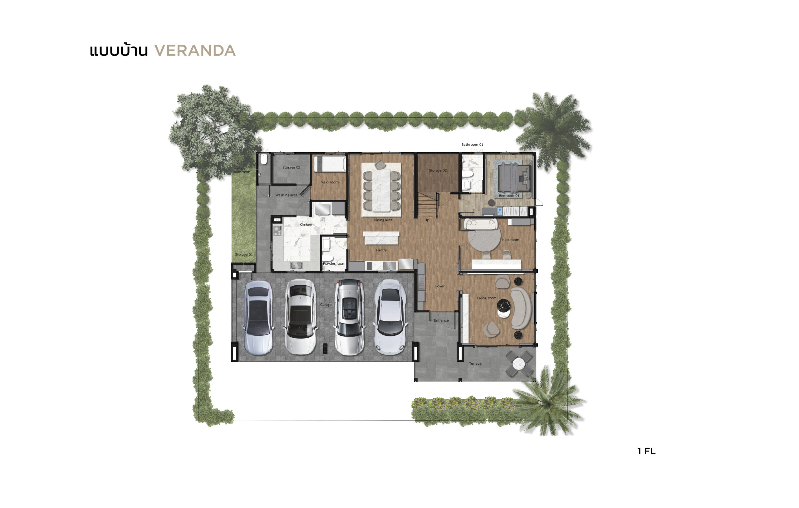 ภาพแปลนของ บ้านเดี่ยว The Pavilion ปิ่นเกล้า-สาย 4 : Veranda รูปที่ 1