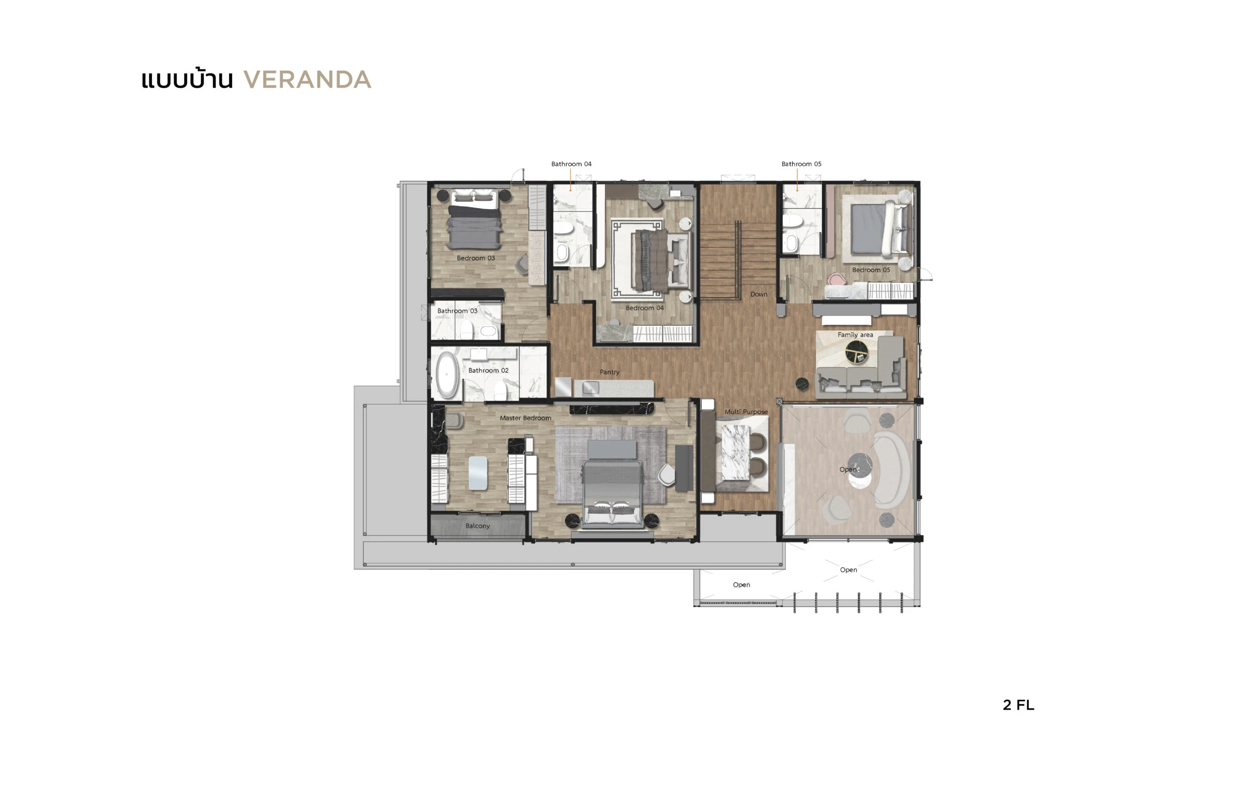 ภาพแปลนของ บ้านเดี่ยว The Pavilion ปิ่นเกล้า-สาย 4 : Veranda รูปที่ 2