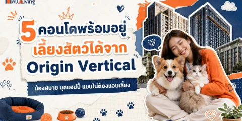 5 คอนโดพร้อมอยู่เลี้ยงสัตว์ได้จาก Origin Vertical image
