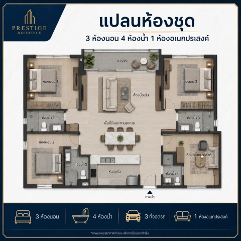 แกลลอรี่ของ คอนโดใหม่ 3 นอน 4 น้ำ 3 ที่จอดรถ ราคา 2 ล้าน เจ้าของเอง รูปที่ 5